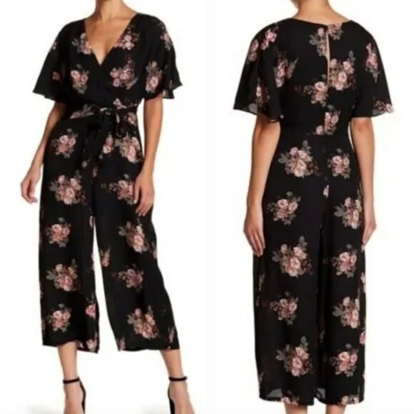 June & Hudson Black Floral Jumpsuit - WORN ONCE - Picture 1 of 4